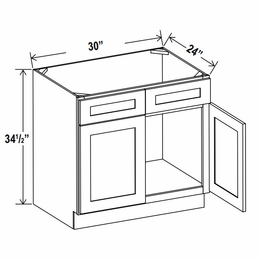 Sage Breeze SB30: Sink Base Cabinet: Assembled Kitchen Cabinets