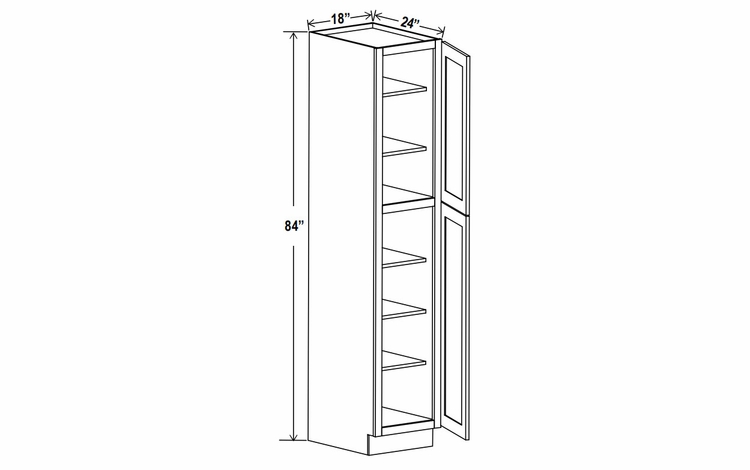 Sage Breeze U188424: Pantry Cabinet: Assembled Kitchen Cabinets