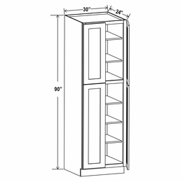 Sage Breeze U309024: Pantry Cabinet: Assembled Kitchen Cabinets