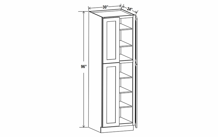 Sage Breeze U309624: Pantry Cabinet: Assembled Kitchen Cabinets