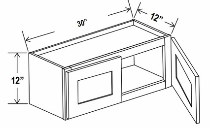 Sage Breeze W3012: Double Door Wall Cabinet: Assembled Kitchen Cabinets