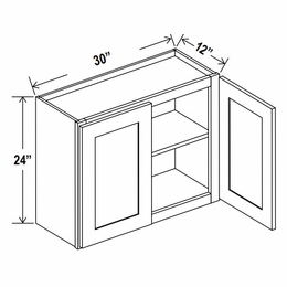 Sage Breeze W3024: Double Door Wall Cabinet: Assembled Kitchen Cabinets