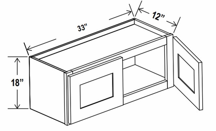 Sage Breeze W3318: Double Door Wall Cabinet: Assembled Kitchen Cabinets