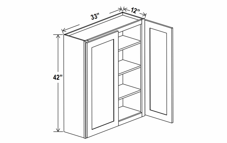 Sage Breeze W3342: Double Door Wall Cabinet: Assembled Kitchen Cabinets
