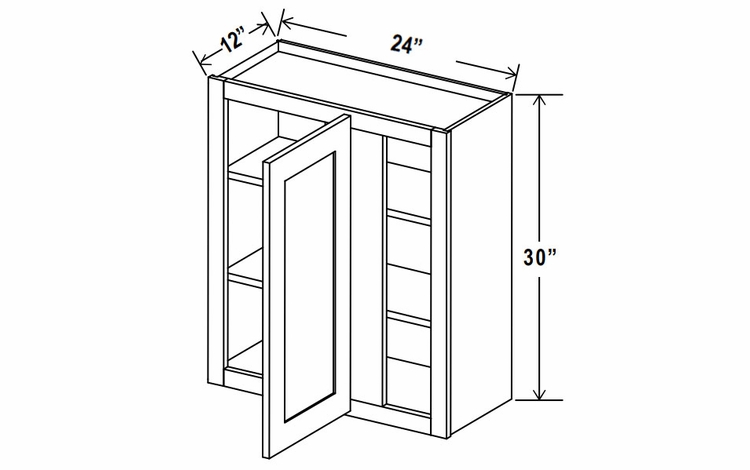 Sage Breeze WBC2430: Wall Blind Corner Cabinet: Assembled Kitchen Cabinets