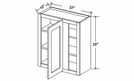 Sage Breeze WBC2730: Wall Blind Corner Cabinet: Assembled Kitchen Cabinets