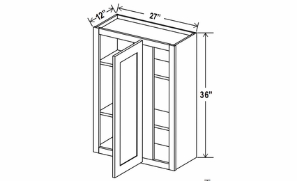 Sage Breeze WBC2736: Wall Blind Corner Cabinet: Assembled Kitchen Cabinets