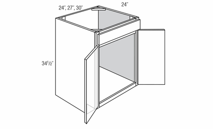 SB24B: Sink Base Cabinet: Essex RTA Kitchen Cabinet