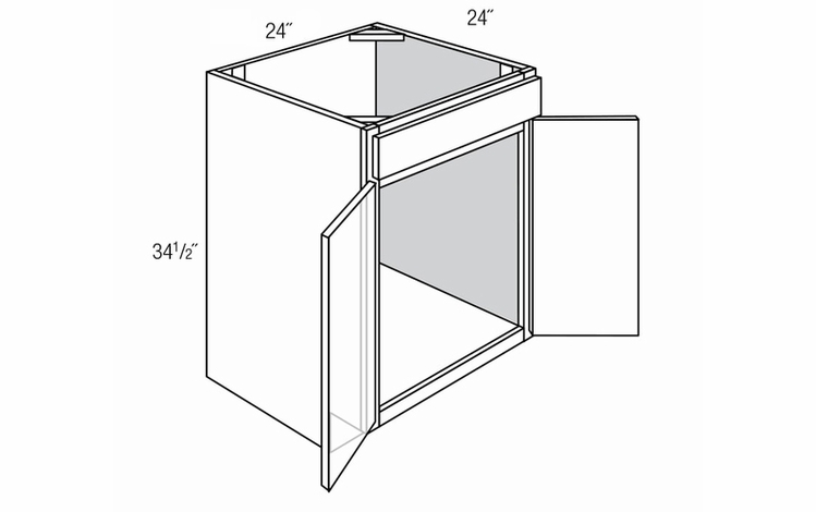SB24B: Sink Base Cabinet: Trenton Slab RTA Kitchen Cabinet
