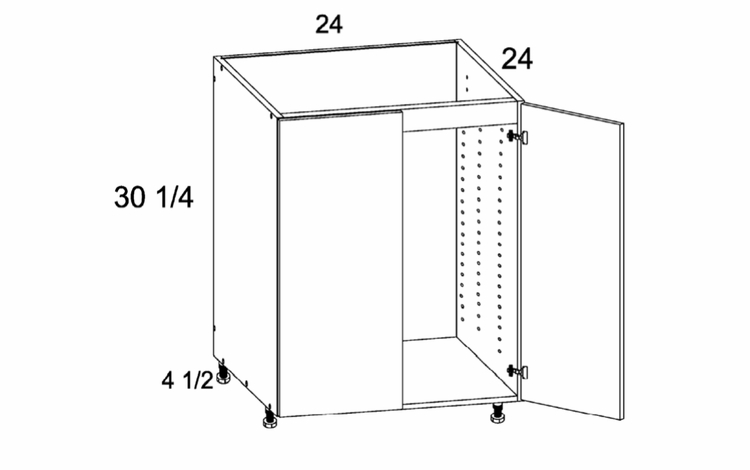 SB24FH: Full Height Two Door Sink Base: Torino White Pine Kitchen Cabinets