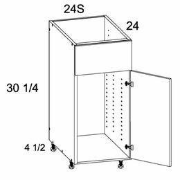 SB24S: Sink Base False Front One Door: Palermo Gloss White Kitchen Cabinets