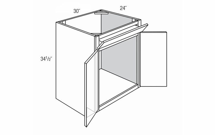 SB30B-1TILT: Sink Base Cabinet With Tilt-Out: Trenton Slab RTA Kitchen Cabinet