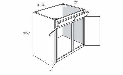 SB33-2TILT: Sink Base With Tilt-Out Tray: Essex RTA Kitchen Cabinet