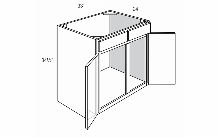 SB33: Sink Base Cabinet: Amesbury Mist RTA Kitchen Cabinet