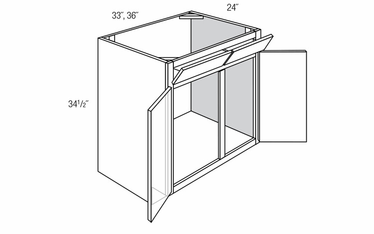 SB36-2TILT: Sink Base Cabinet With Tilt Out Tray: Quincy Espresso RTA Kitchen Cabinet