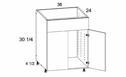 SB36: Sink Base False Front Two Door: Palermo Gloss White Kitchen Cabinets