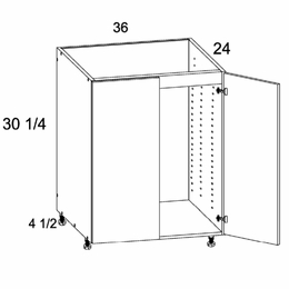 SB36FH: Full Height Two Door Sink Base: Torino Grey Wood Kitchen Cabinets