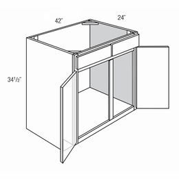 SB42: Sink Base Cabinet: Upton Brown RTA Kitchen Cabinet