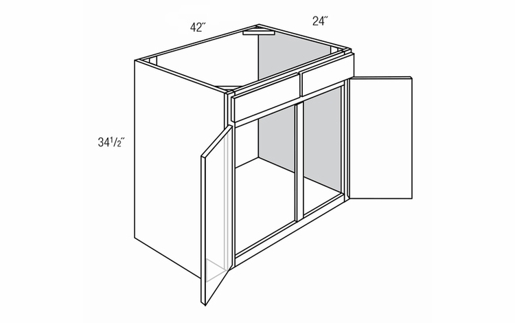 SB42: Sink Base Cabinet: Yarmouth Slab RTA Kitchen Cabinet