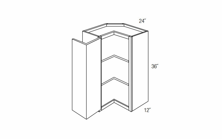 SCW2436: Wall Square Corner Cabinet: Dover Lunar RTA Kitchen Cabinet