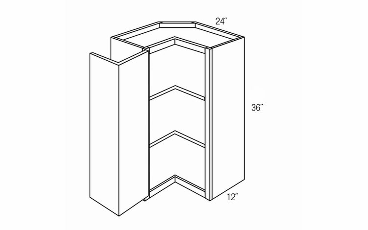 SCW2436: Wall Square Corner Cabinet: Trenton Recessed RTA Kitchen Cabinet