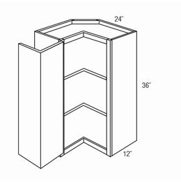 SCW2436: Wall Square Corner Cabinet: Trenton Recessed RTA Kitchen Cabinet