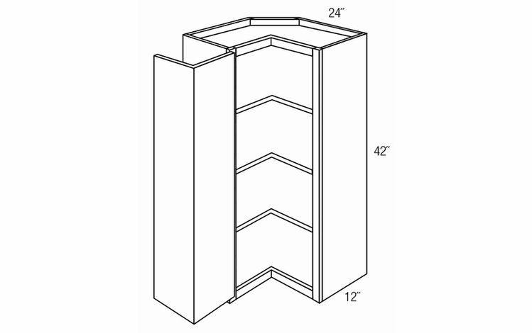 SCW2442: Wall Square Corner Cabinet: Trenton Recessed RTA Kitchen Cabinet