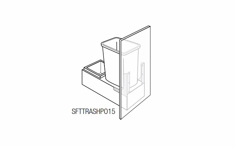 SFTTRASHPO15: Trash Bin Pull Out With Soft Close: Essex RTA Kitchen Cabinet