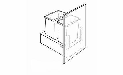 SFTTRASHPO18: Trash Bin Pull Out With Soft Close: Amesbury White RTA Kitchen Cabinet