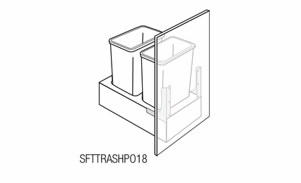 SFTTRASHPO18: Trash Bin Pull Out With Soft Close: Essex RTA Kitchen Cabinet