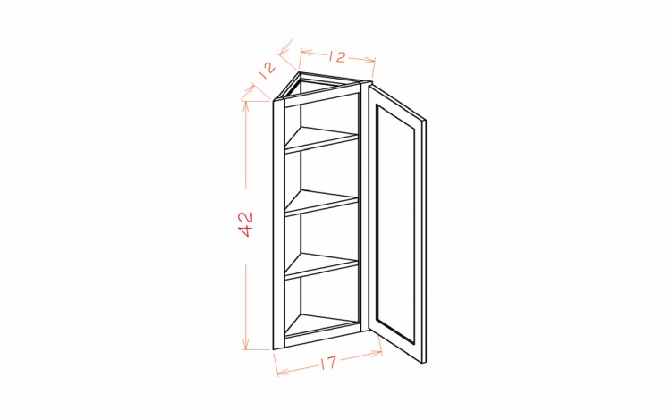 Shaker Essence Oak AW1242: Angle Wall Cabinet: RTA Kitchen Cabinets