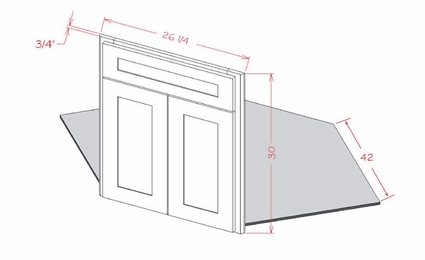 Shaker Essence Oak DCFF42: Diagonal Corner Sink Kit: RTA Kitchen Cabinet