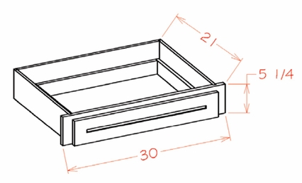 Shaker Essence Oak DKD30: Desk Knee Drawer: RTA Kitchen Cabinets