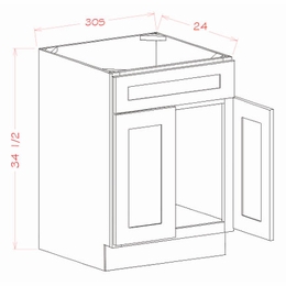 Shaker Essence Oak SB30S: Sink Base Cabinet: RTA Kitchen Cabinets