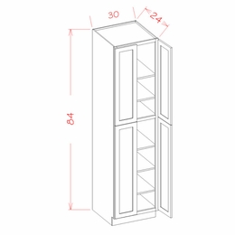Shaker Essence Oak U308424: Utility Cabinet - Four Doors: RTA Kitchen Cabinets