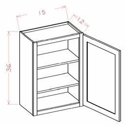 Shaker Essence Oak W1536: 36" High Wall Cabinet - Single Door: RTA Kitchen Cabinets