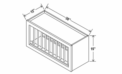 Shaker Expresso PR3015: Plate Rack Cabinet: Assembled Kitchen Cabinets