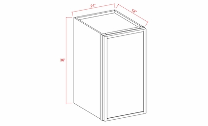 Shaker Expresso W2136: Single Door Wall Cabinet: Assembled Kitchen Cabinets