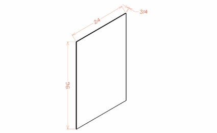 Shaker Honey S2496: Shelf Board: RTA Kitchen Cabinet