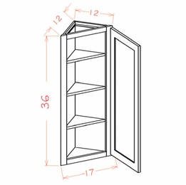 Shaker Unfinished AW1236: Angle Wall Cabinet: RTA Kitchen Cabinets