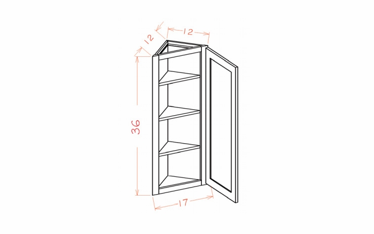 Shaker Unfinished AW1236: Angle Wall Cabinet: RTA Kitchen Cabinets