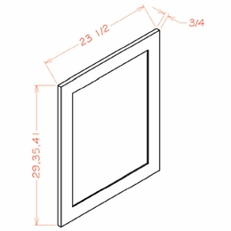 Shaker Unfinished BDEP: Base Decorative End Panel: RTA Kitchen Cabinets