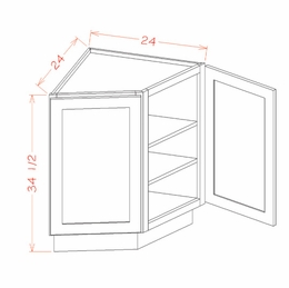 Shaker Unfinished BEC24: Base End Cabinet: RTA Kitchen Cabinets
