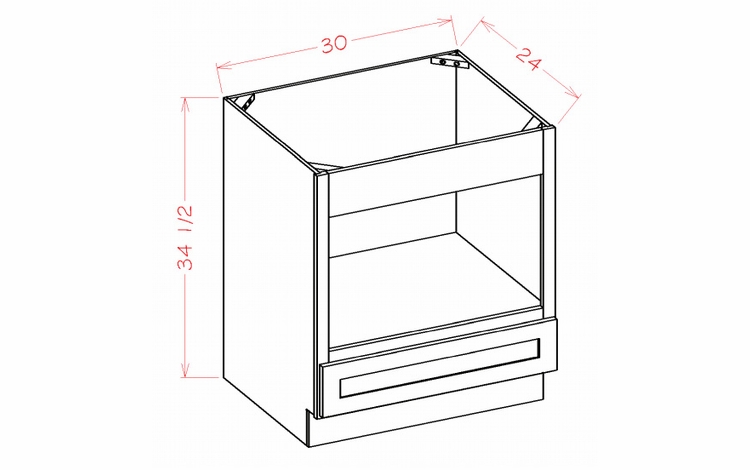 Shaker Unfinished BMW30: Base Microwave Cabinet: RTA Kitchen Cabinets