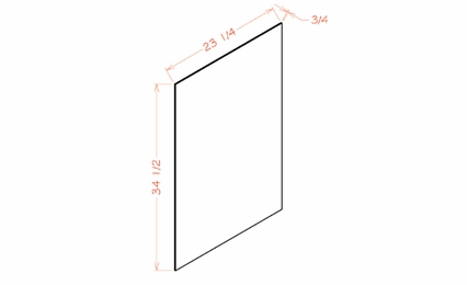 Shaker Unfinished BSV: Base Skin Panel: RTA Kitchen Cabinets