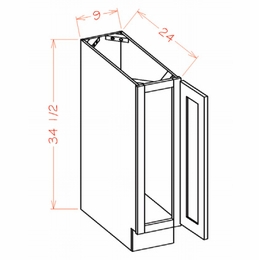 Shaker Unfinished BT9: Tray Base Cabinet: RTA Kitchen Cabinets