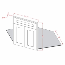 Shaker Unfinished DCFF42: Diagonal Corner Sink Kit: RTA Kitchen Cabinet