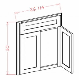 Shaker Unfinished DCSF42: Diagonal Sink Front: RTA Kitchen Cabinets