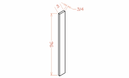Shaker Unfinished F396: Tall Filler: RTA Kitchen Cabinets
