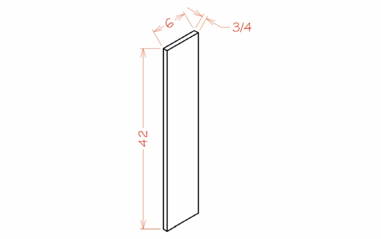 Shaker Unfinished F642: Filler: RTA Kitchen Cabinets